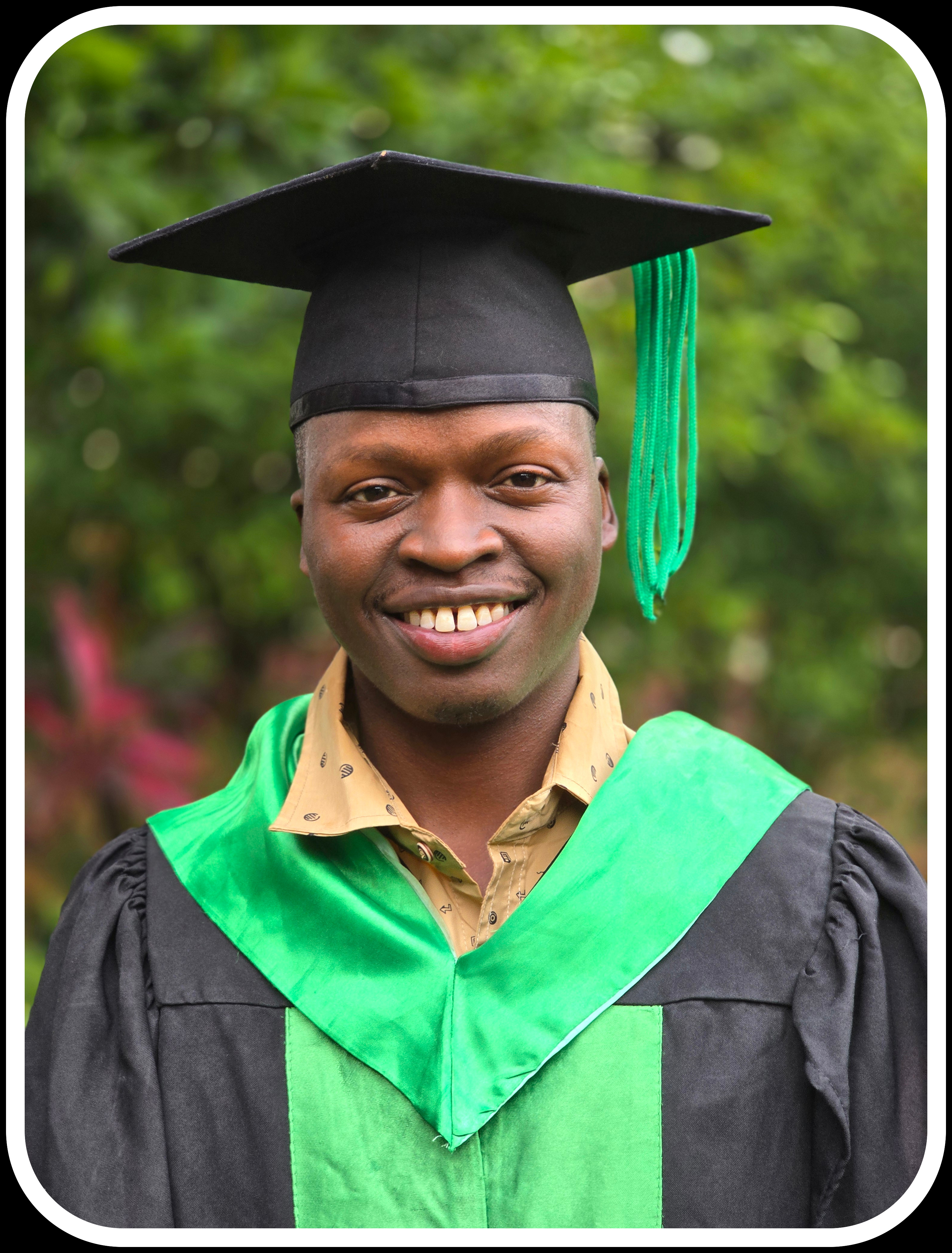 Emmanuel on Graduation day From Mweka College of African Wildlife Management